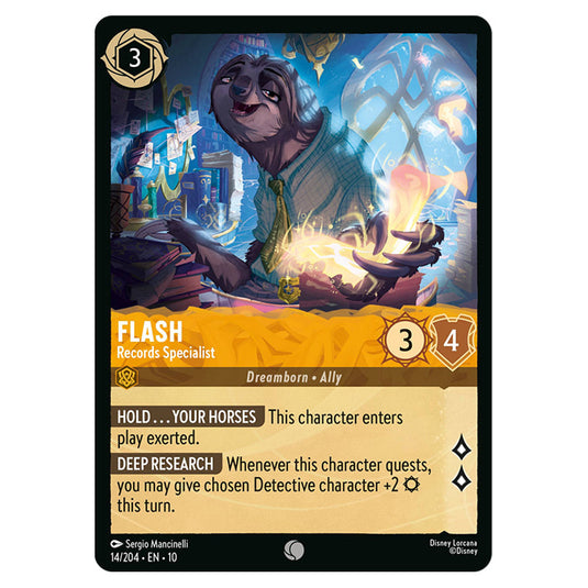 Flash - Records Specialist 14/204 card from the Lorcana set Whispers in the Well