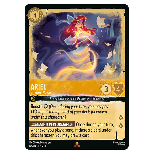 Ariel - Ethereal Voice 17/204 card from the Lorcana set Whispers in the Well