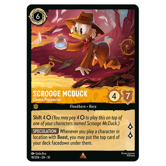 Scrooge McDuck - Cavern Prospector 18/204 card from the Lorcana set Whispers in the Well