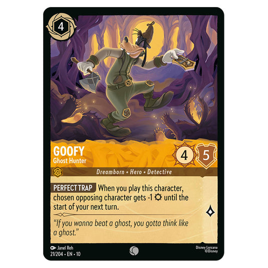 Goofy - Ghost Hunter 21/204 card from the Lorcana set Whispers in the Well