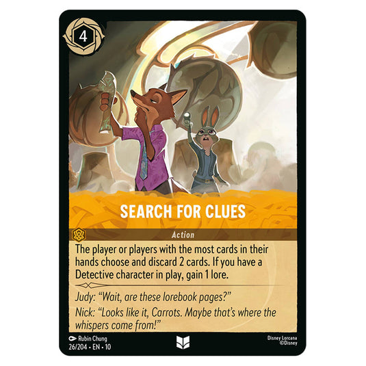 Search for Clues 26/204 card from the Lorcana set Whispers in the Well