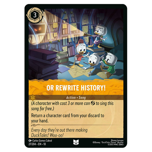 Or Rewrite History! 27/204 card from the Lorcana set Whispers in the Well