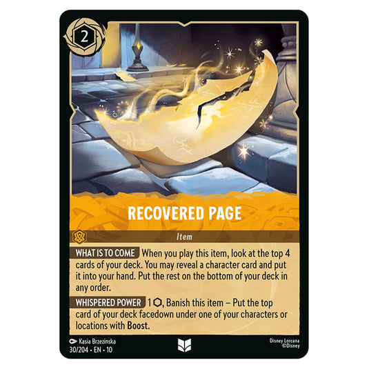 Recovered Page 30/204 card from the Lorcana set Whispers in the Well
