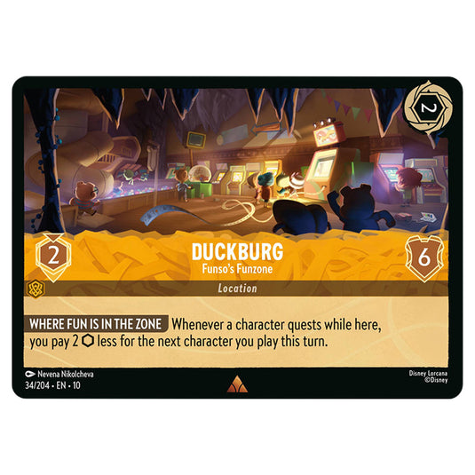 Duckburg - Funso's Funzone 34/204 card from the Lorcana set Whispers in the Well