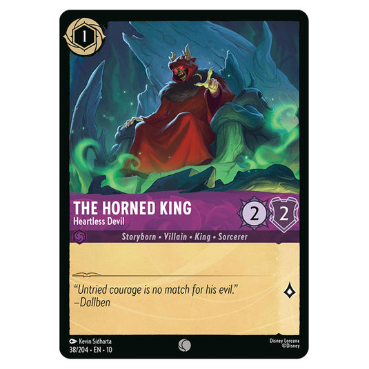 The Horned King - Heartless Devil 38/204 card from the Lorcana set Whispers in the Well