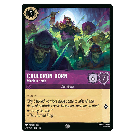 Cauldron Born - Mindless Horde 39/204 card from the Lorcana set Whispers in the Well