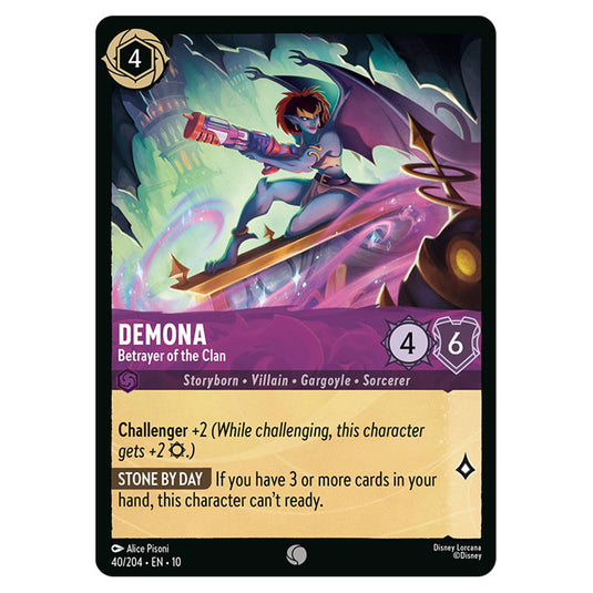 Demona - Betrayer of the Clan 40/204 card from the Lorcana set Whispers in the Well