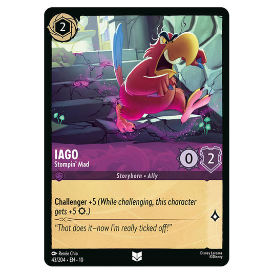 Iago - Stompin' Mad 43/204 card from the Lorcana set Whispers in the Well