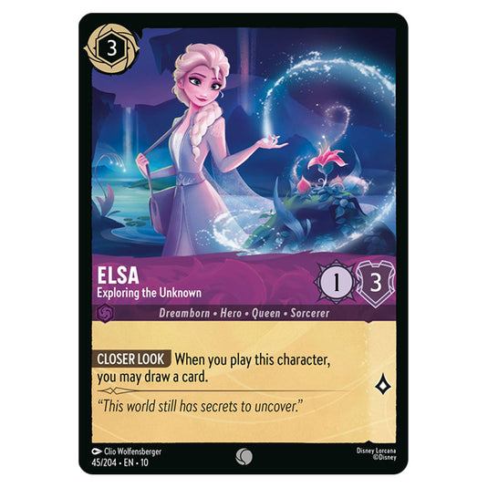 Elsa - Exploring the Unknown 45/204 card from the Lorcana set Whispers in the Well