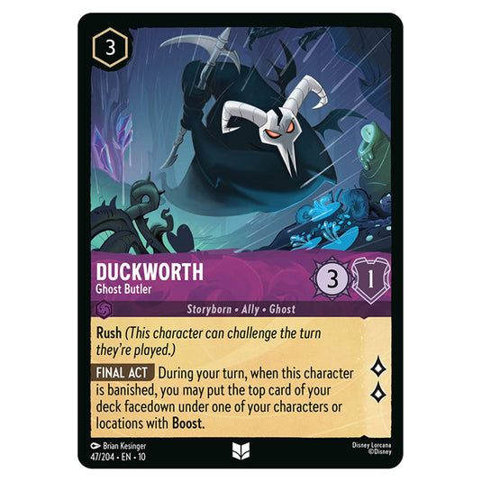 Duckworth - Ghost Butler 47/204 card from the Lorcana set Whispers in the Well