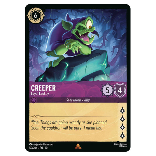 Creeper - Loyal Lackey 50/204 card from the Lorcana set Whispers in the Well