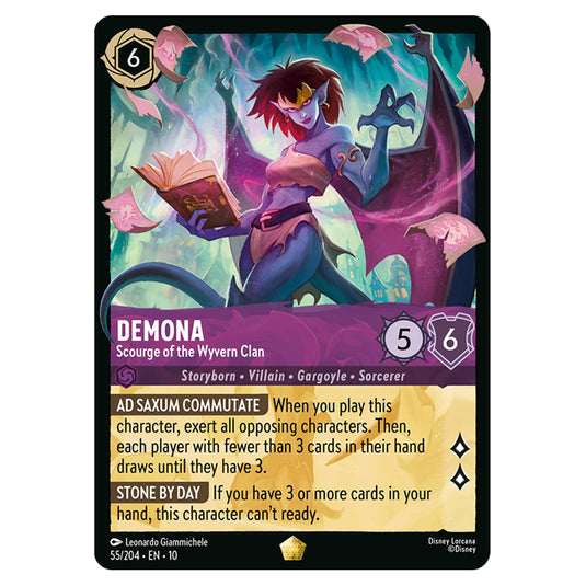 Demona - Scourge of the Wyvern Clan 55/204 card from the Lorcana set Whispers in the Well