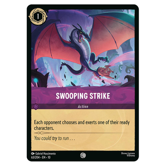 Swooping Strike 63/204 card from the Lorcana set Whispers in the Well