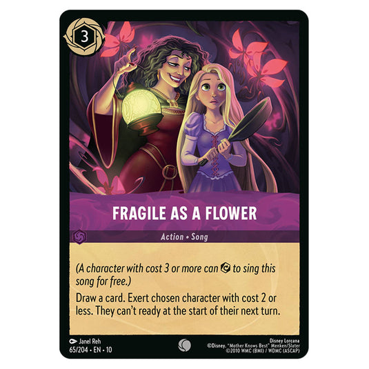 Fragile as a Flower 65/204 card from the Lorcana set Whispers in the Well