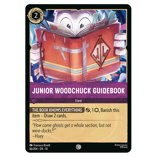 Junior Woodchuck Guidebook 66/204 card from the Lorcana set Whispers in the Well