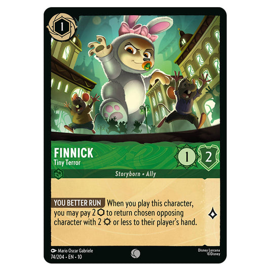 Finnick - Tiny Terror 74/204 card from the Lorcana set Whispers in the Well