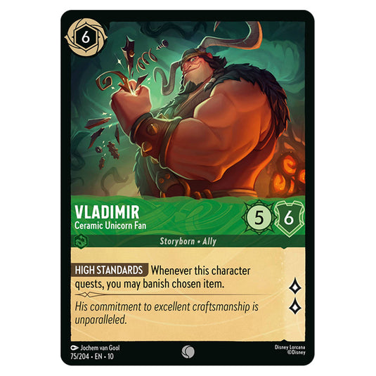 Vladimir - Ceramic Unicorn Fan 75/204 card from the Lorcana set Whispers in the Well