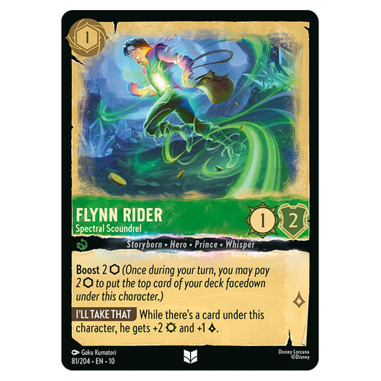 Flynn Rider - Spectral Scoundrel 81/204 card from the Lorcana set Whispers in the Well