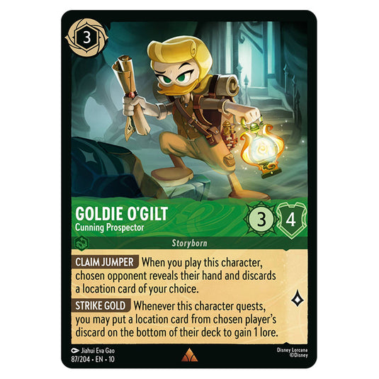 Goldie O'Gilt - Cunning Prospector 87/204 card from the Lorcana set Whispers in the Well