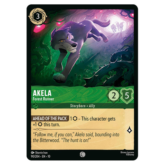 Akela - Forest Runner 90/204 card from the Lorcana set Whispers in the Well