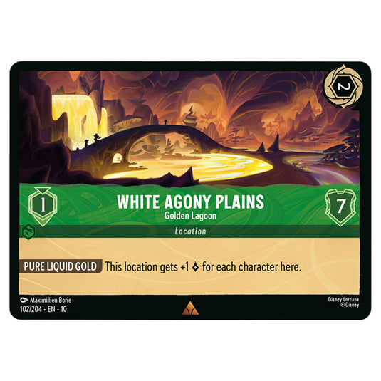 White Agony Plains - Golden Lagoon 102/204 card from the Lorcana set Whispers in the Well