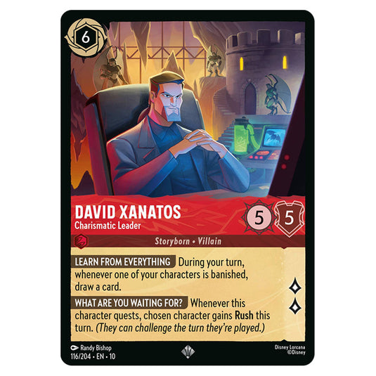 David Xanatos - Charismatic Leader 116/204 card from the Lorcana set Whispers in the Well