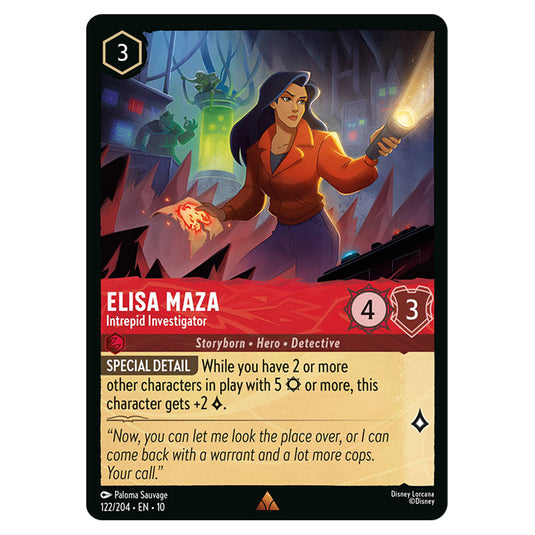 Elisa Maza - Intrepid Investigator 122/204 card from the Lorcana set Whispers in the Well