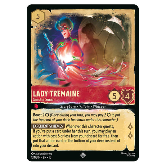 Lady Tremaine - Sinister Socialite 124/204 card from the Lorcana set Whispers in the Well