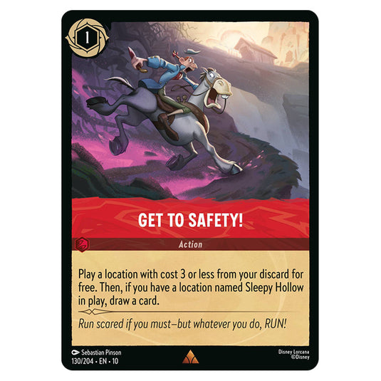 Get to Safety! 130/204 card from the Lorcana set Whispers in the Well