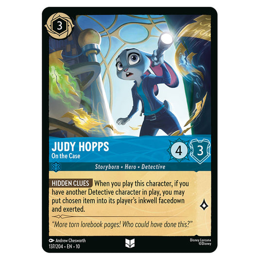 Judy Hopps - On the Case 137/204 card from the Lorcana set Whispers in the Well