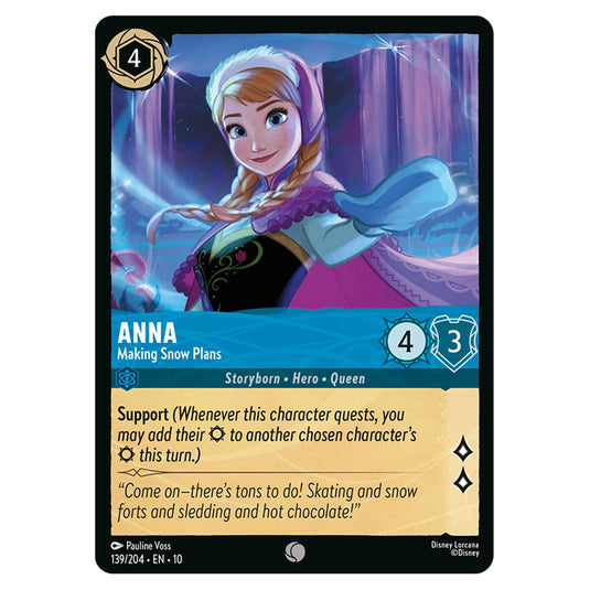 Anna - Making Snow Plans 139/204 card from the Lorcana set Whispers in the Well