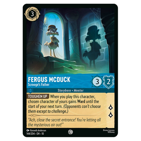 Fergus McDuck - Scrooge's Father 144/204 card from the Lorcana set Whispers in the Well