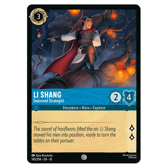Li Shang - Seasoned Strategist 145/204 card from the Lorcana set Whispers in the Well