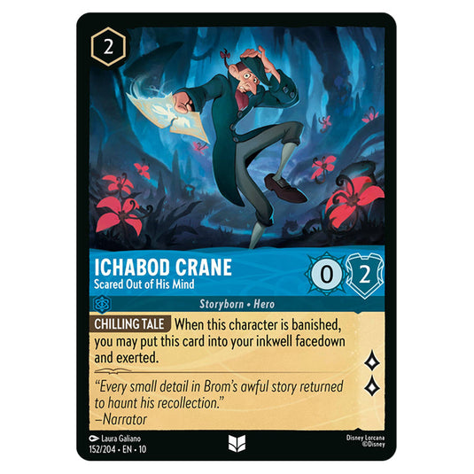 Ichabod Crane - Scared Out of His Mind 152/204 card from the Lorcana set Whispers in the Well