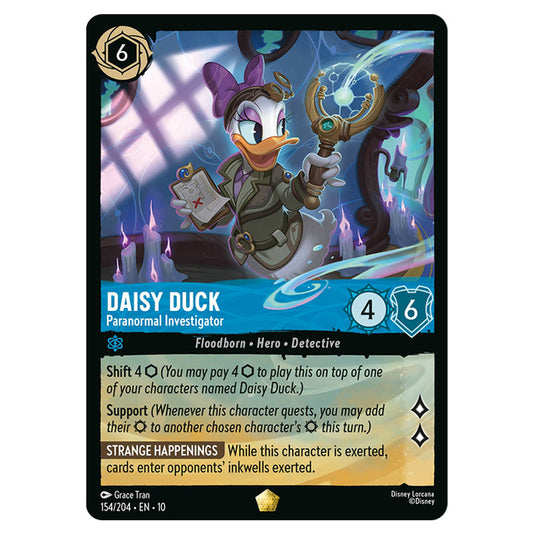 Daisy Duck - Paranormal Investigator 154/204 card from the Lorcana set Whispers in the Well