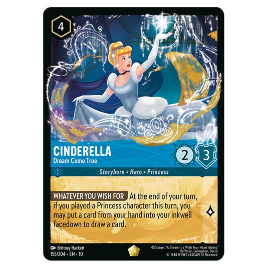 Cinderella - Dream Come True 155/204 card from the Lorcana set Whispers in the Well