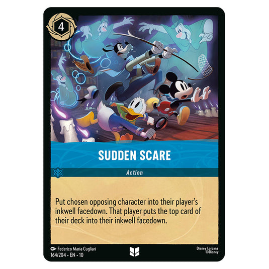 Sudden Scare 164/204 card from the Lorcana set Whispers in the Well