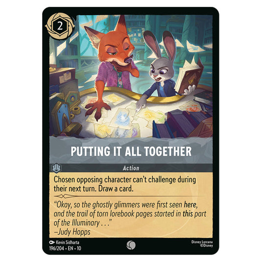 Putting It All Together 196/204 card from the Lorcana set Whispers in the Well