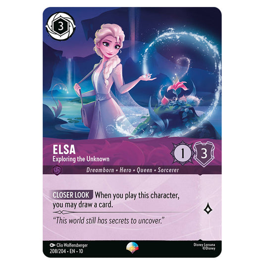Elsa - Exploring the Unknown 208/204 card from the Lorcana set Whispers in the Well