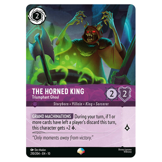 The Horned King - Triumphant Ghoul 210/204 card from the Lorcana set Whispers in the Well