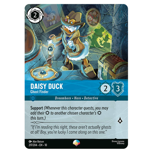 Daisy Duck - Ghost Finder 217/204 card from the Lorcana set Whispers in the Well