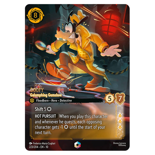 Goofy - Galumphing Gumshoe 223/204 card from the Lorcana set Whispers in the Well
