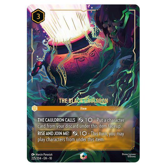 The Black Cauldron 225/204 card from the Lorcana set Whispers in the Well