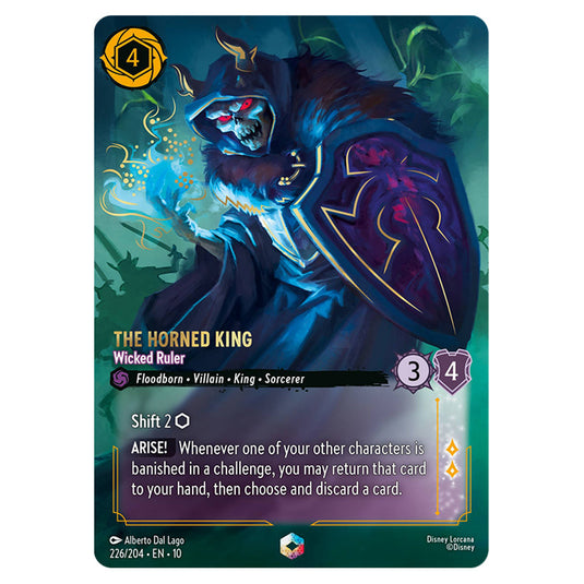 The Horned King - Wicked Ruler 226/204 card from the Lorcana set Whispers in the Well