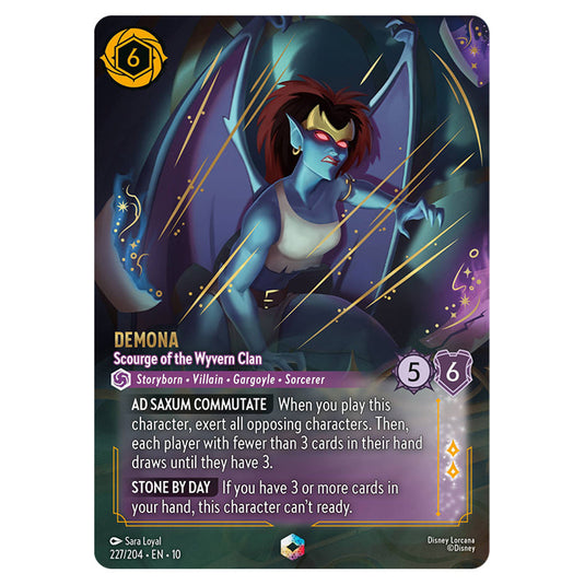 Demona - Scourge of the Wyvern Clan 227/204 card from the Lorcana set Whispers in the Well