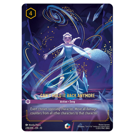 Can't Hold it Back Anymore 228/204 card from the Lorcana set Whispers in the Well