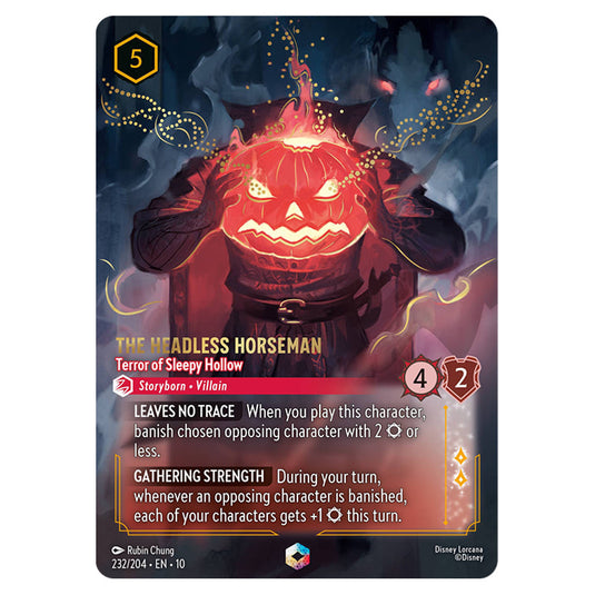 The Headless Horseman - Terror of Sleepy Hollow 232/204 card from the Lorcana set Whispers in the Well