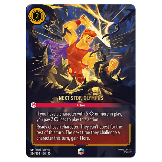 Next Stop, Olympus 234/204 card from the Lorcana set Whispers in the Well