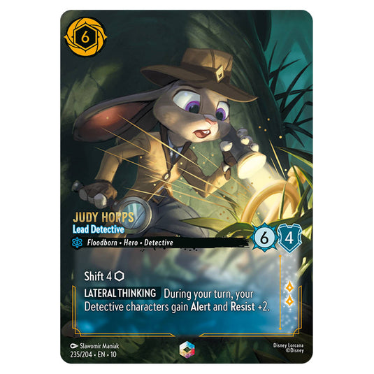 Judy Hopps - Lead Detective 235/204 card from the Lorcana set Whispers in the Well