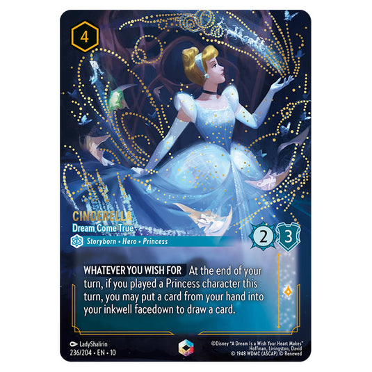 Cinderella - Dream Come True 236/204 card from the Lorcana set Whispers in the Well
